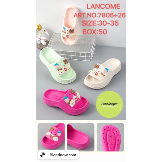 SANDAL ANAK LANCOME TERLARISS 7806+29(30-35) SANDAL ANAK FUJI JIBBITZ VIRAL EVA/sandal anak terlaris 2022/sandal bangkok