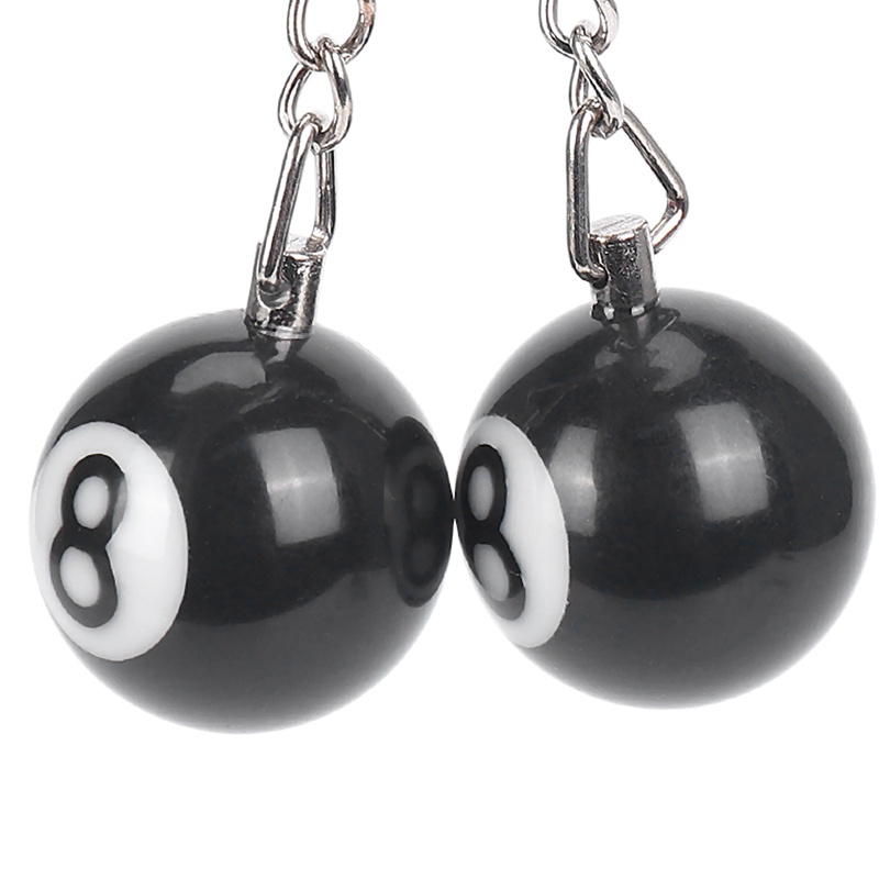 2x Gantungan Kunci Bola billiard key ring happy No. 8