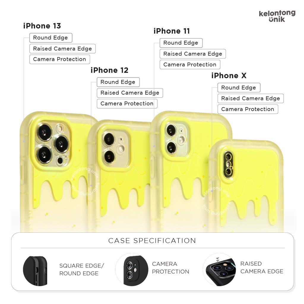 (Seri 2) For iPhone - Melting Ice Cream Shock Proof Case