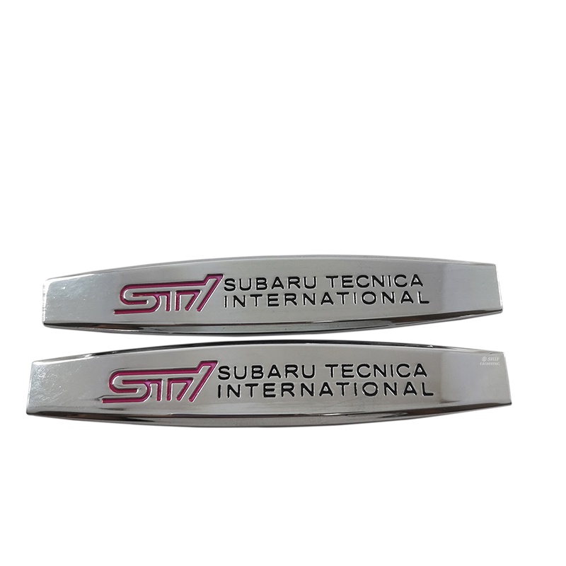 2pcs Stiker Emblem Logo SUBARU TECNICA INTERNATIONAL Bahan Metal Untuk Mobil SUBARU STI