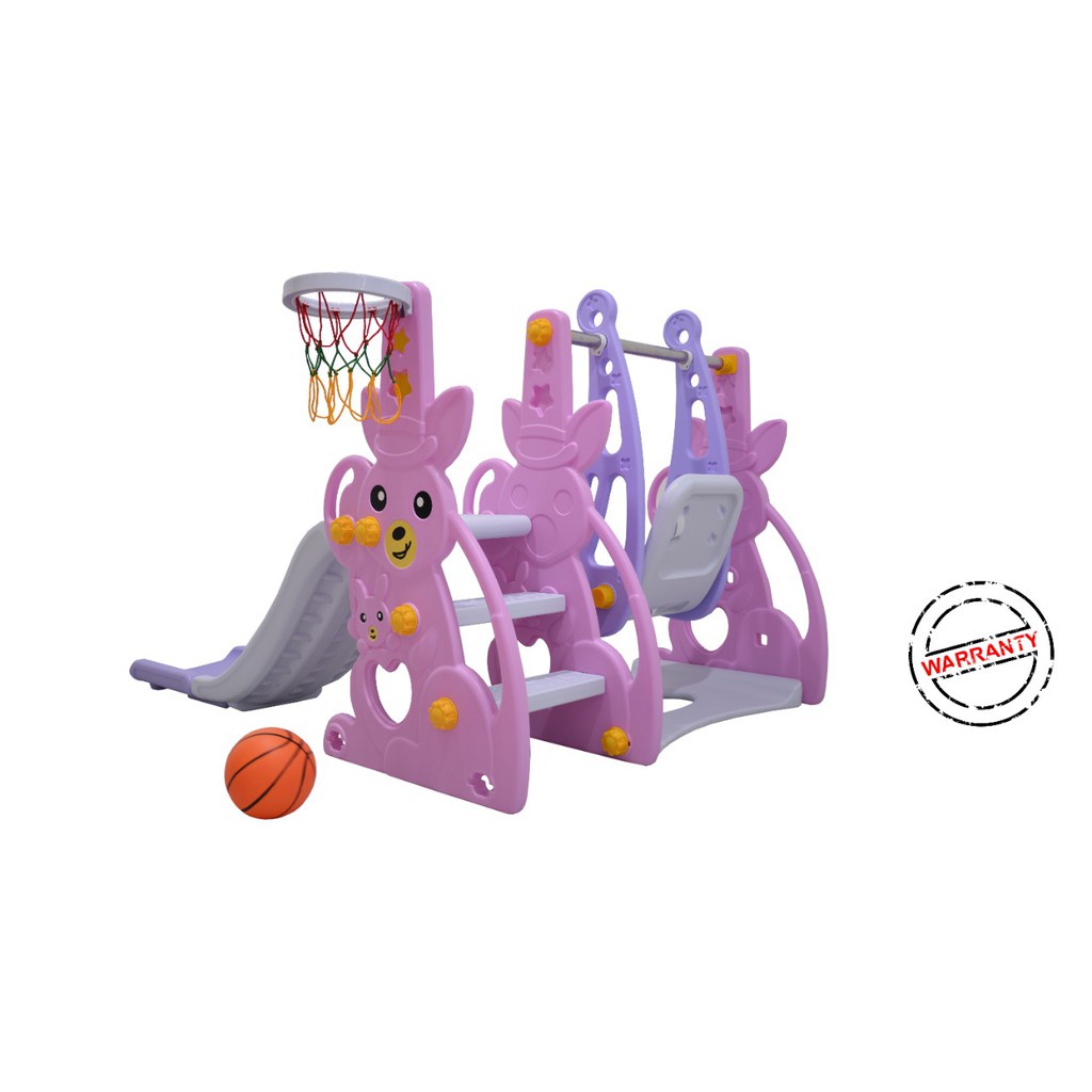 Labeille KC 519 C 3in1 Slide Luxury Kangaroo Perosotan Anak + Ayunan Anak + Ring Bola Basket Anak