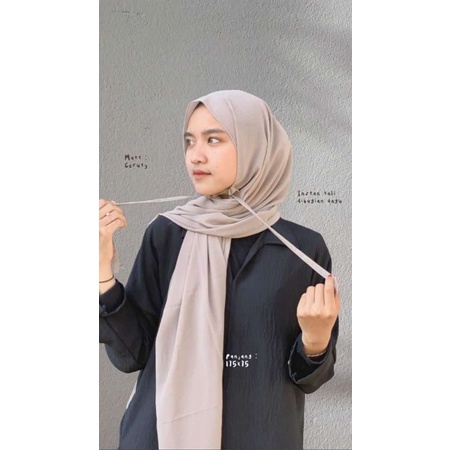 PASHMINA KUDUNG HIJAB JILBAB CERUTY PREMIUM POLOS TALI DEPAN IMPORT WANITA MURAH