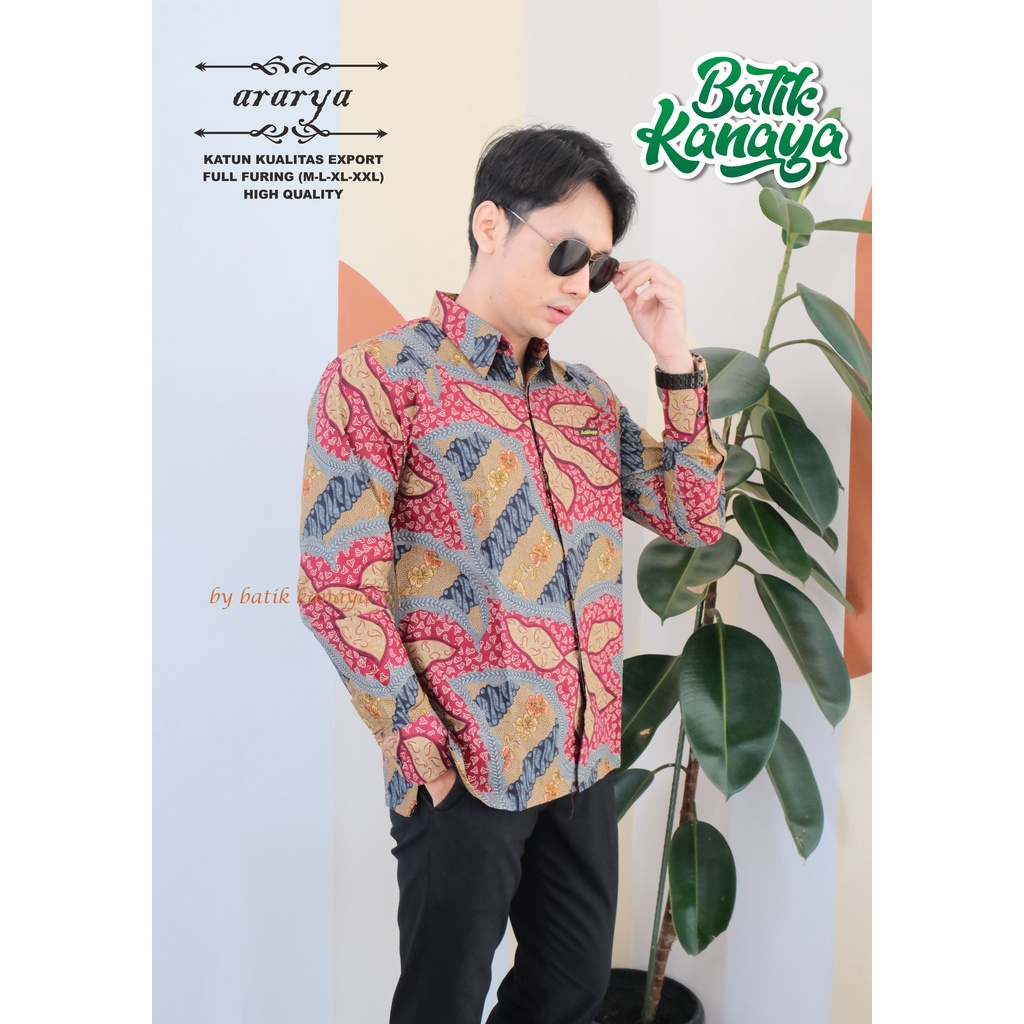 Kanaya - Baju Batik Pria Lengan Panjang Modern Full Furing Bahan Katun Kualitas Ekspor ARARYA