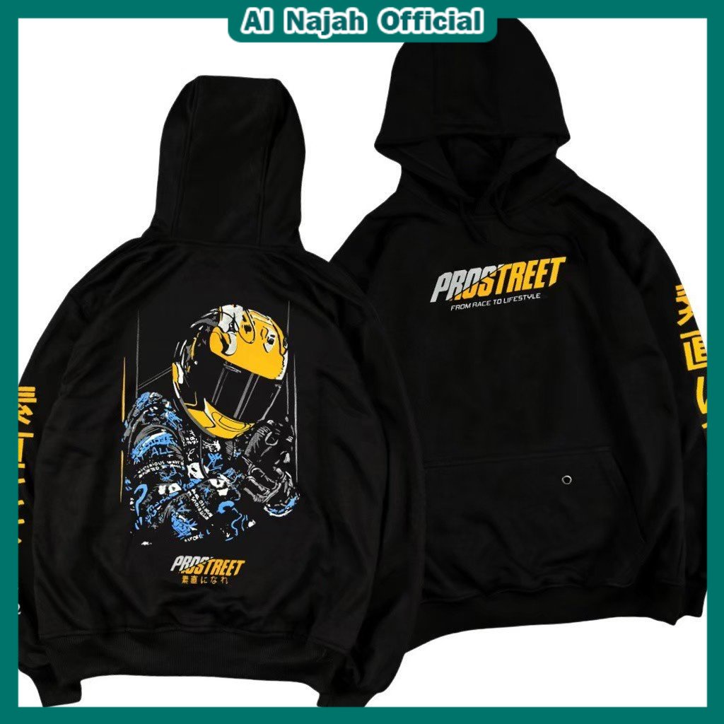 HOODIE SWEATER PROSTRET PRIA - JAKET SUNMORI RACHING MOTOR - SWEATER HOODIE PROSTREET KENY HELM KUNING