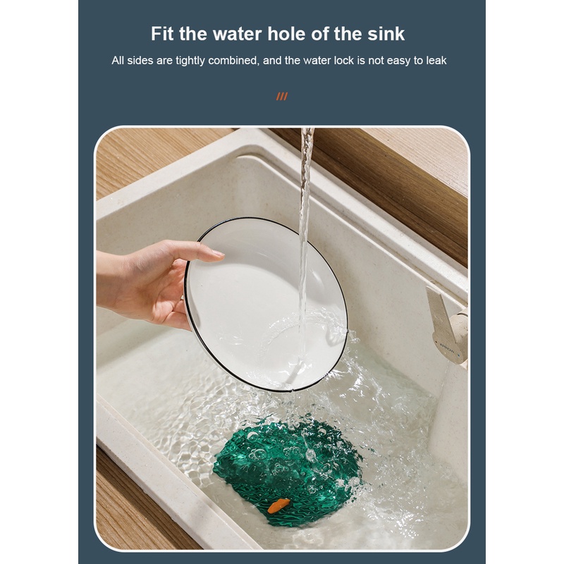 ღ Menebal Air Penguncian Silikon Floor Drain dengan Pegangan Deodoran Pad Wastafel Dapur Saringan Toilet Pad Kamar Mandi Anti Bau