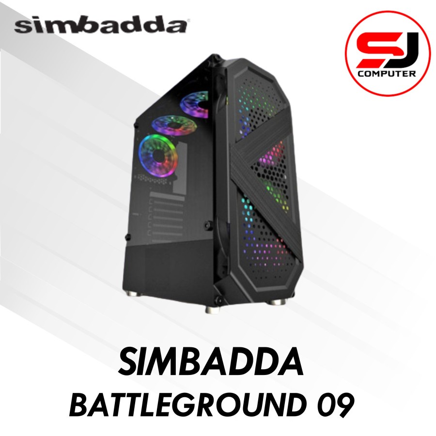 Casing Simbadda BattleGround 09 Black Atx Gaming Case