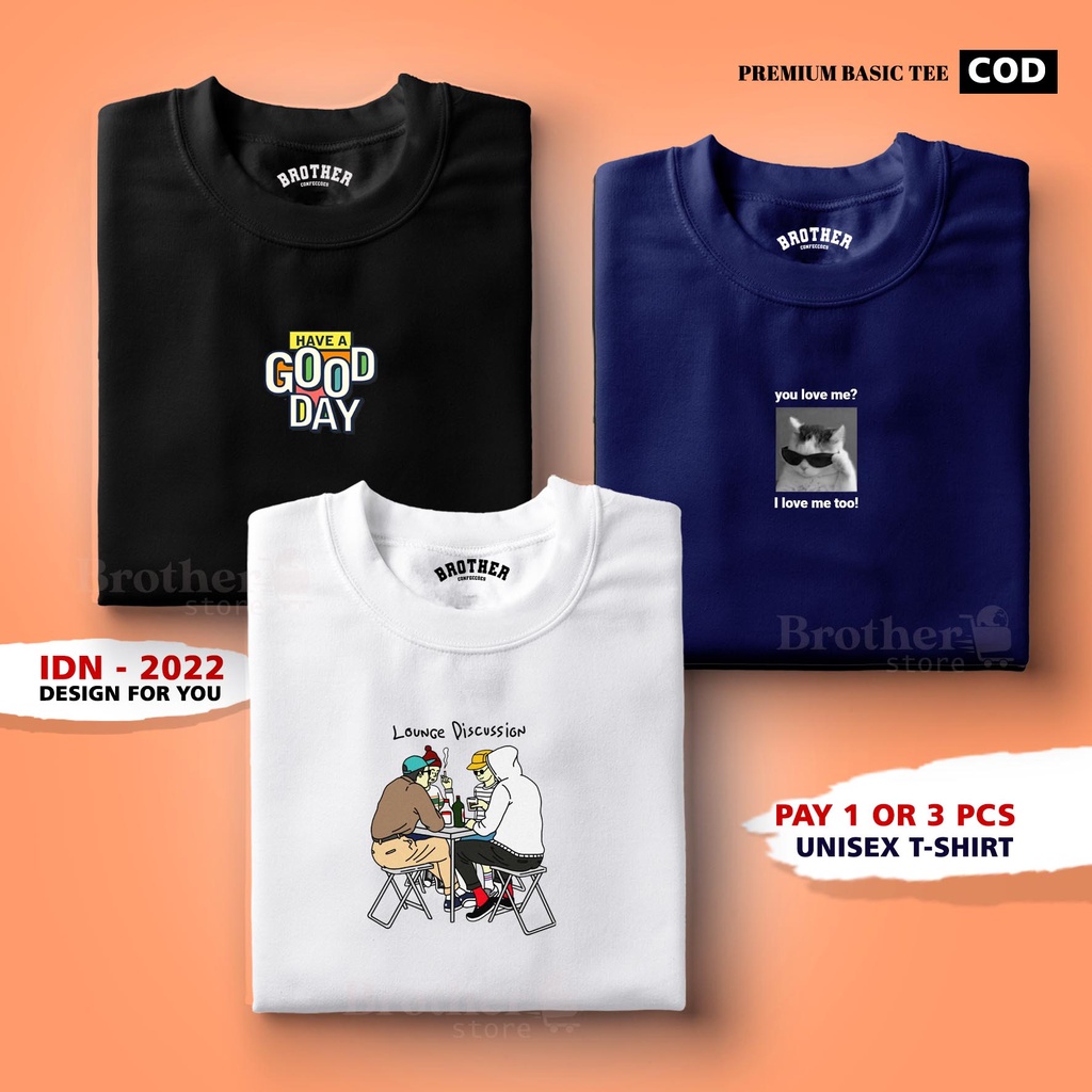 BUY 1 OR 3 PCS ( PROMO COD ) BROTHER STORE / Kaos Distro100% Catoon Combed 24s Tebal /ArticelBGOOD