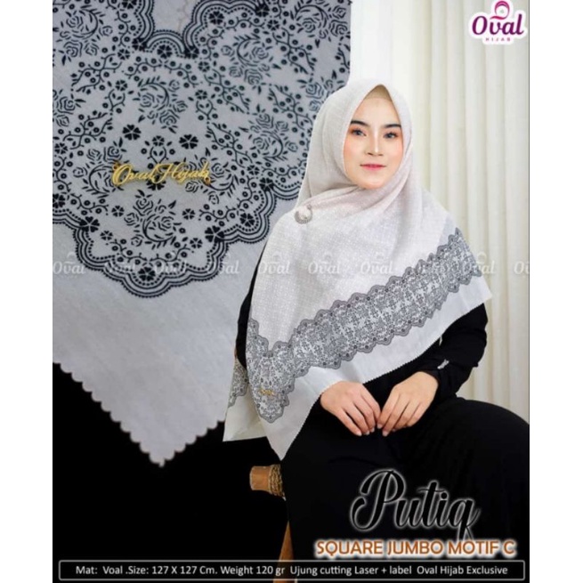 Putiq Square Jumbo Motif Square Motif Hijab Segiempat Jumbo Segiempat Motif  Voal Motif Hijab Voal O