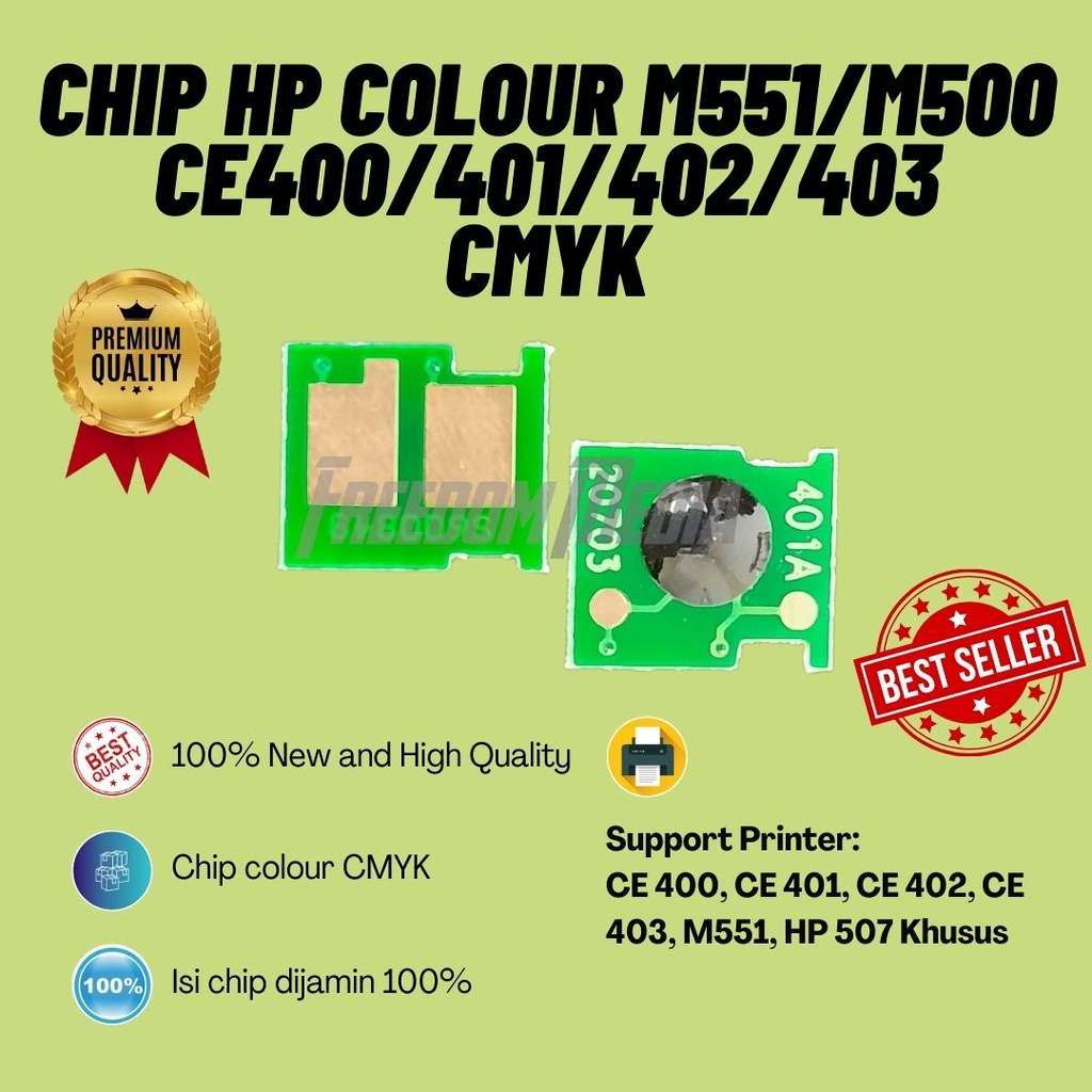 Chip HP Colour M551/M500 CE400/401/402/403 CMYK