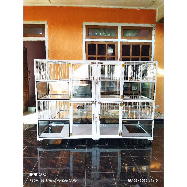 kandang kucing alumunium tingkat 4 pintu premium ukuran PxLxT 180x60x120||free ongkir wilayah jatim 