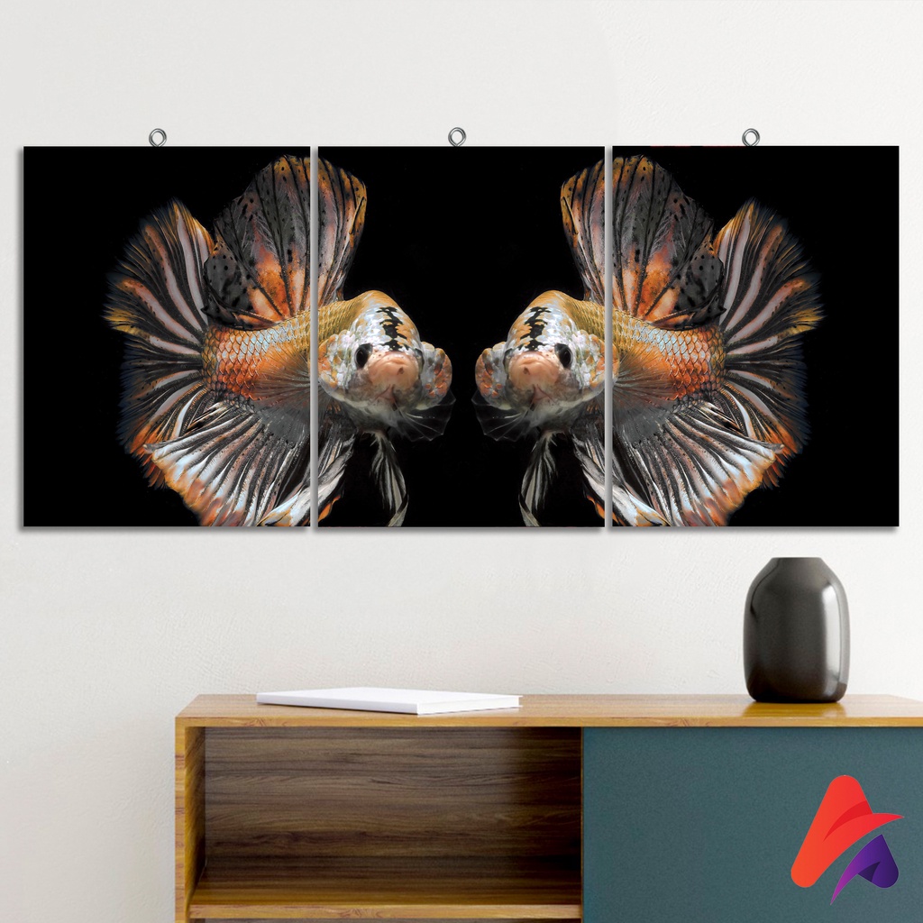 HIASAN DINDING SATU SET ISI 3 IKAN CUPANG WALL DECOR QUOTE PAJANGAN DINDING DEKORASI DINDING FISH