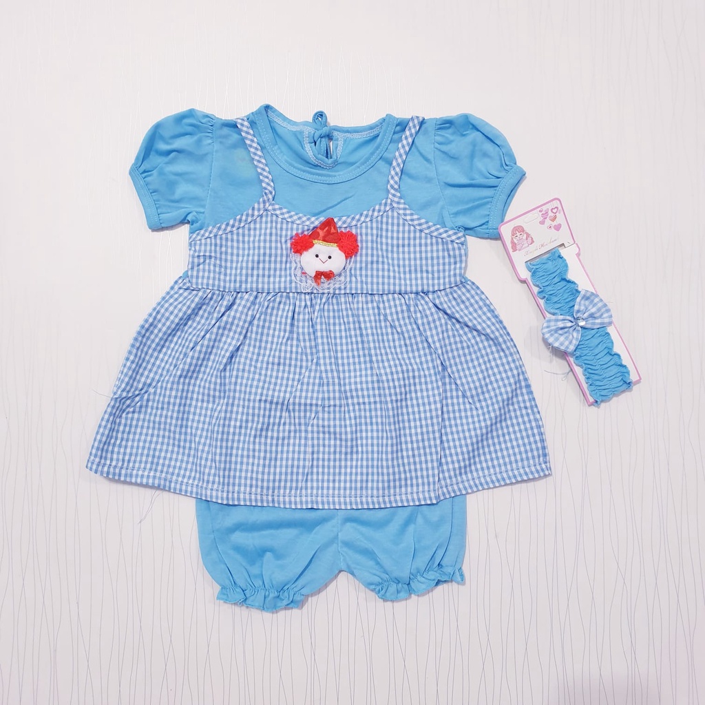 COD dress bayi perempuan free bando baju anak cewe baby alicia tsum-tsum