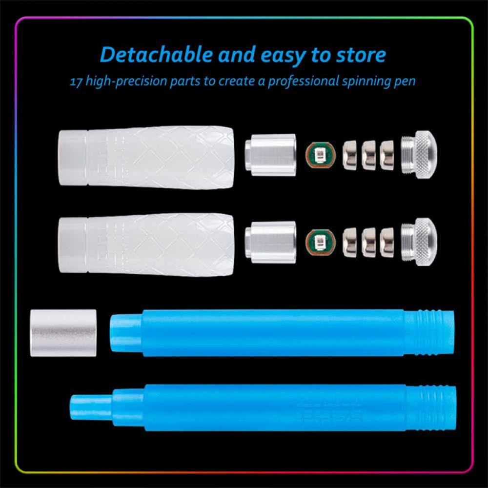 Timekey 1PC Pulpen Gaming Putar Luminous Dengan Lampu LED Untuk Stationery Anakpelajar G3H9