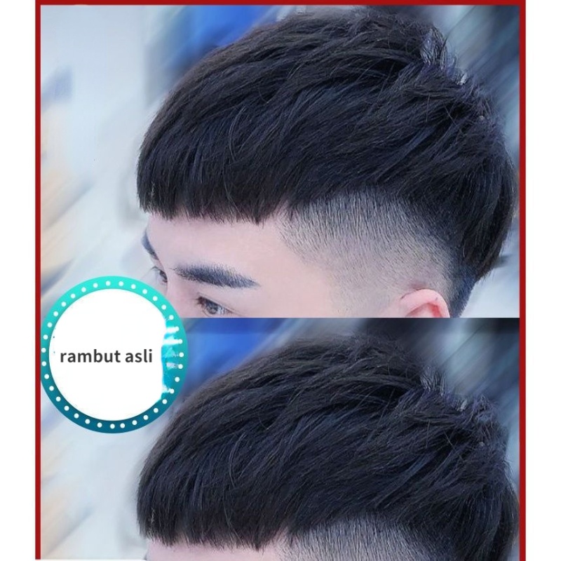 rambut palsu cowok wik rambut pria keren Others wig rambut pria rambut palsu mulet cowok rambut wik 