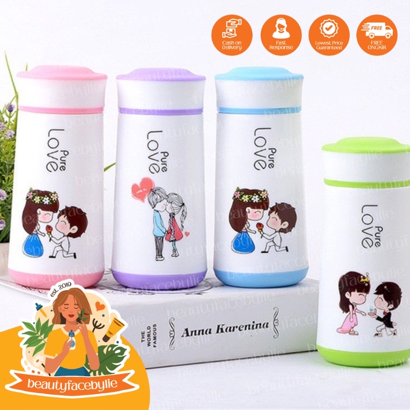 Botol Minum Kaca Pure Love Animasi