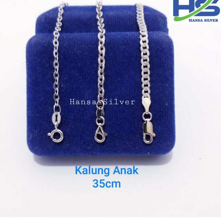 Id4a4Zo--Kalung Perak Anak Laki - Laki Dan Perempuan Silver Asli 925 Lapis Emas Putih - Perhiasan Pe