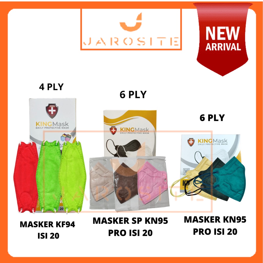 Masker Kingmask KN95 Pro 6 Ply 20 pcs Earloop Kemenkes KN 95 6ply