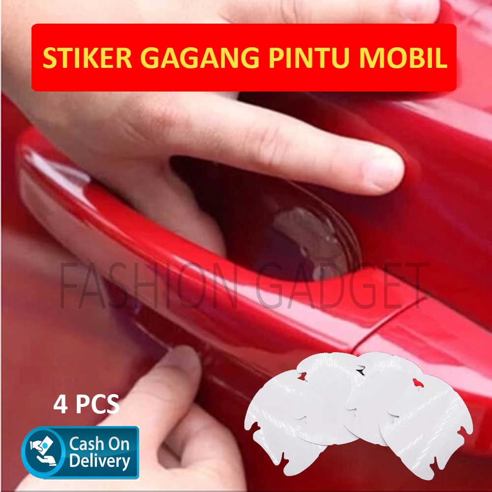 Stiker Gagang Pintu Mobil 4 PCS Anti Gores Mobil Antigores Stiker Handle Mobil Car Door Protector Sticker Car Handle Stickers Scratch Protector Sticker Protective Film - Bening
