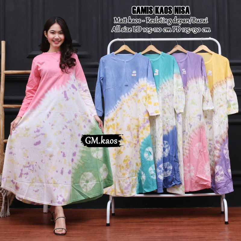 Gamis kaos termurah busui resleting depan