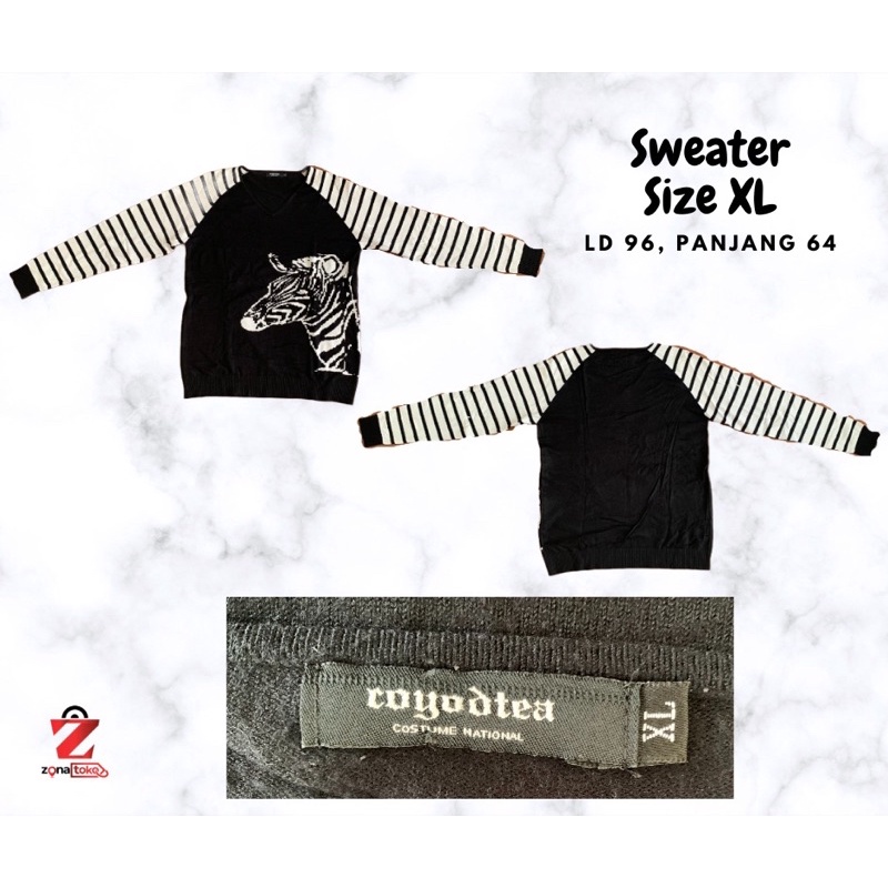 Preloved Sweater Pria Warna Hitam Putih