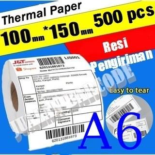 

500pcs LABEL BARCODE 100 X 150 mm KERTAS STICKER THERMAL 100x150