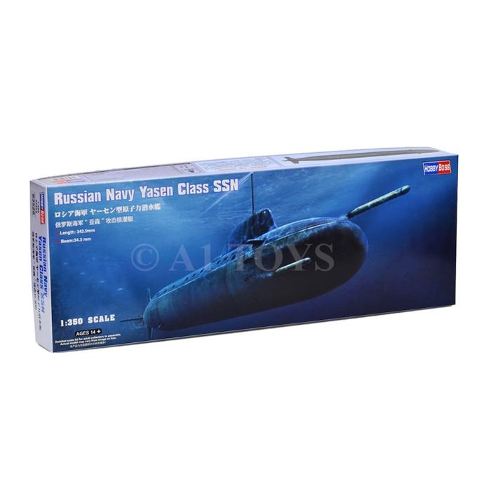 Model Kit miniatur kapal selam Yasen Class SSN Hobby Boss 34 cm 1:350