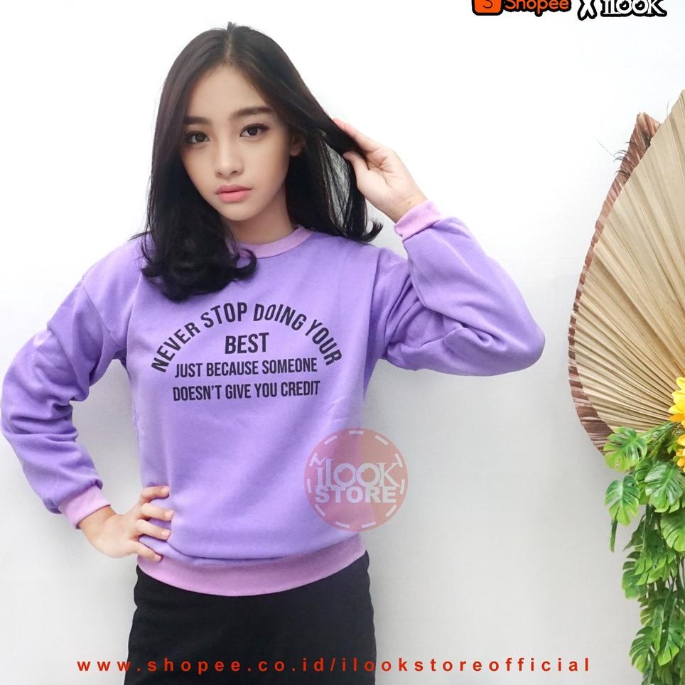 WW3-1BS4N ilook | Sweater Oblong Never Stop Doing Crewneck | Sweater Never Stop Doing | Sweater Baha