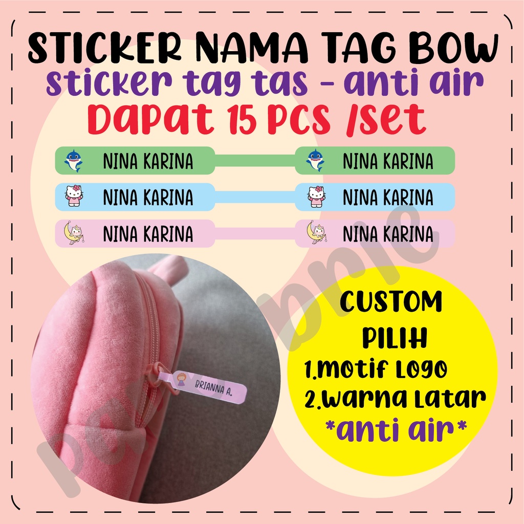 Label sticker label stiker tas anak tas dewasa tag tas anak