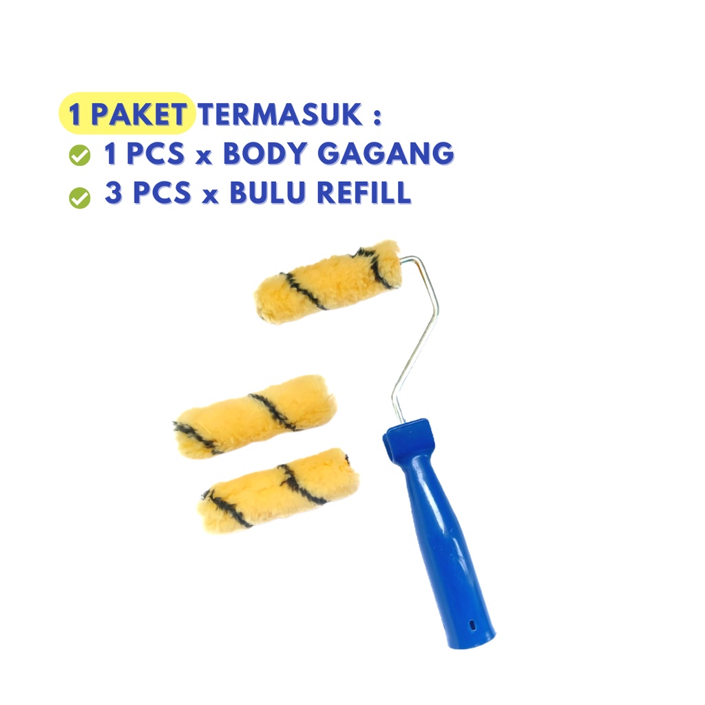 Jual [SET 3 PCS] KUAS ROL ROLL ROLLER ROLER GAGANG CAT CET DINDING ...