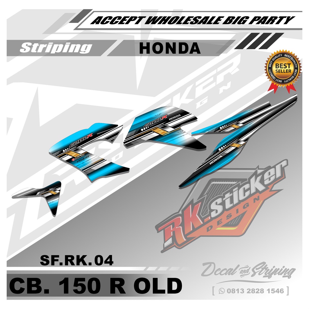 Stiker Motor CB 150 R Old/Lama Sticker Striping Variasi CB 150 R Desain Racing Rk-04