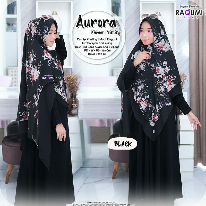 Jilbab Khimar Raqumi Aurora Khimar Printing