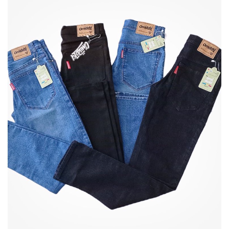 Omidoki Celana Panjang Jeans Pria Hitam Stretch Denim Black