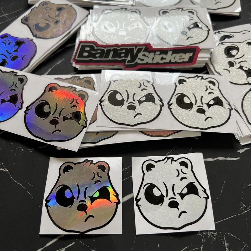 STICKER STIKER KEPALA PANDA KECIL CUTTING