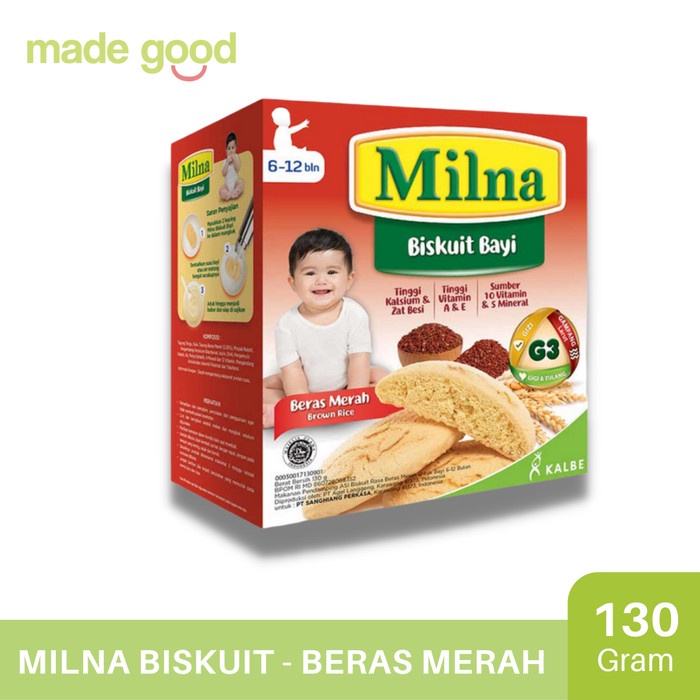 

Milna Biskuit Bayi 6+ 130gr 6 bulan Snack Cemilan Sehat Makanan MPASI