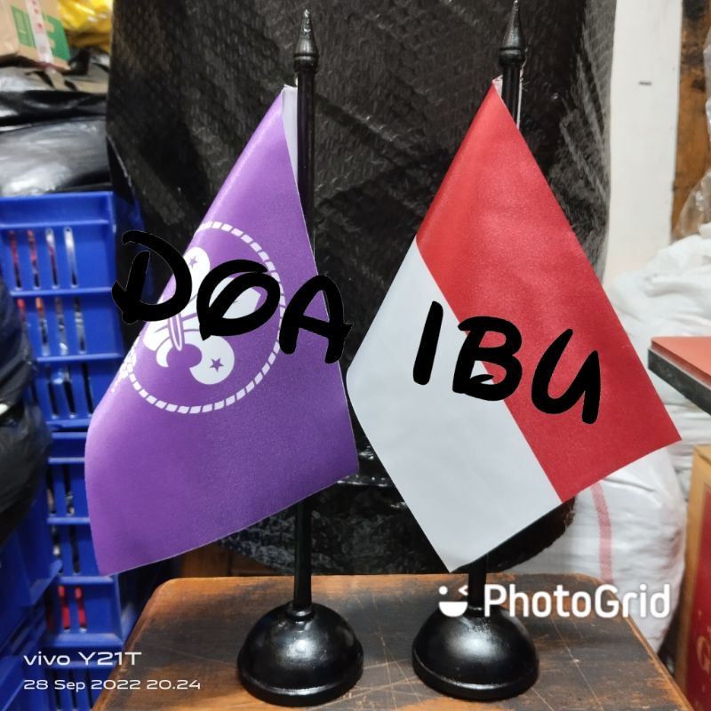 

best seller tiang kayu meja+bendera BOYSCOUTS+INDONESIA