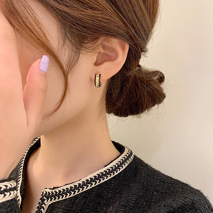 Anting S925 Silver Needle Bentuk Lingkaran Gaya Retro Perancis