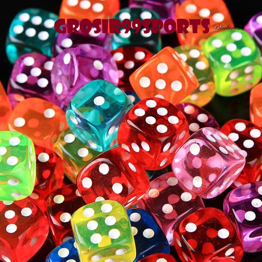 dadu warna 14mm bening bagus