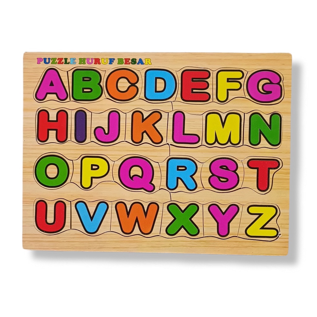 Puzzle Kayu Pengenalan Huruf Hijaiyah Huruf Alphabet Dan Angka - Mainan edukasi Anak - Rapid Toys