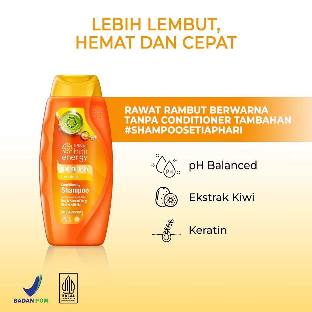 PAKET ISI 2-Makarizo Hair Energy Fibertherapy Conditioning Shampoo Kiwi 170 mL-2