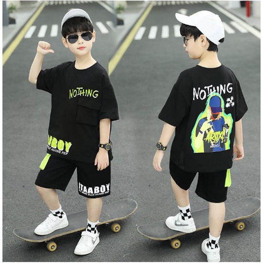 baju anak laki laki import Setelan Anak tanggung Usia-Umur SD SMP kartun NOTHING