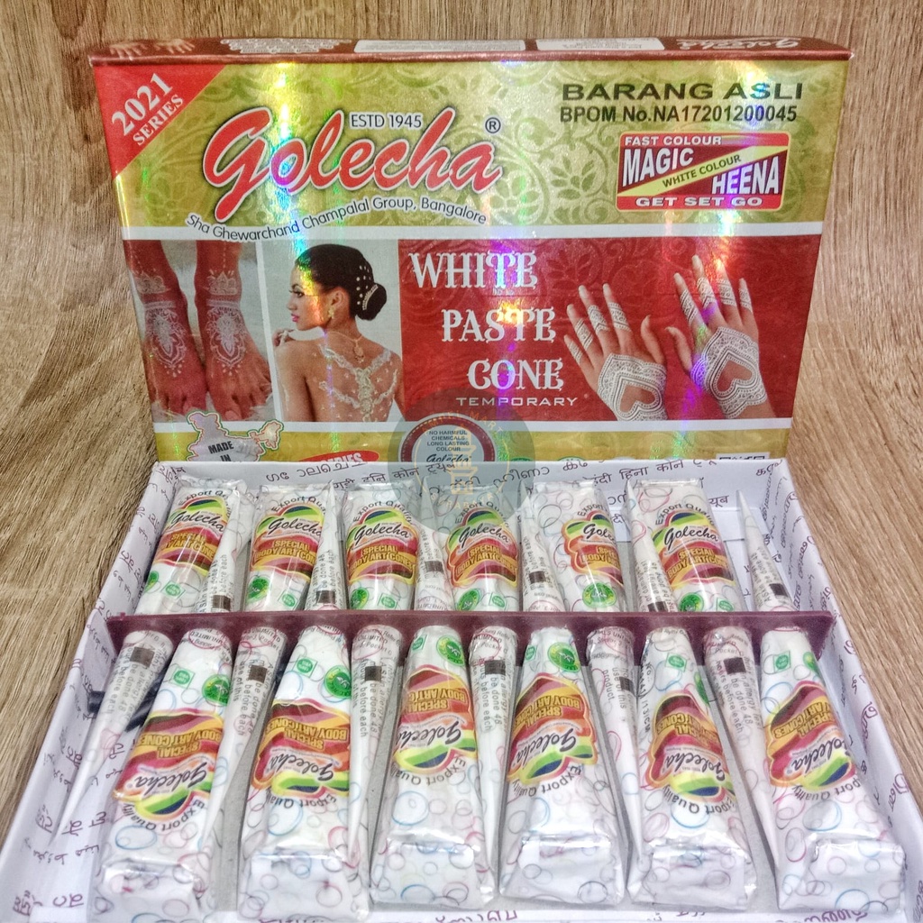 Henna Golecha White Henna Pasta Putih Henna Warna Putih Original BPOM Heena Putih Heena Golecha Hena Magic Golecha