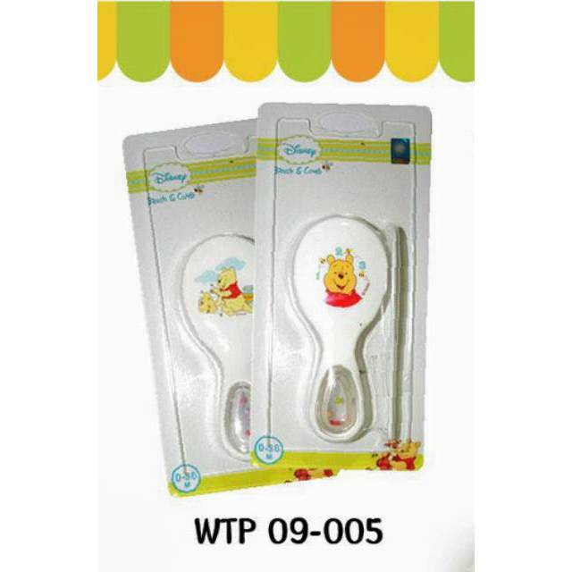 Kiddy Disney sisir bayi isi 2 putih sisir kecil sisir pooh kiddy rattle brush and comb