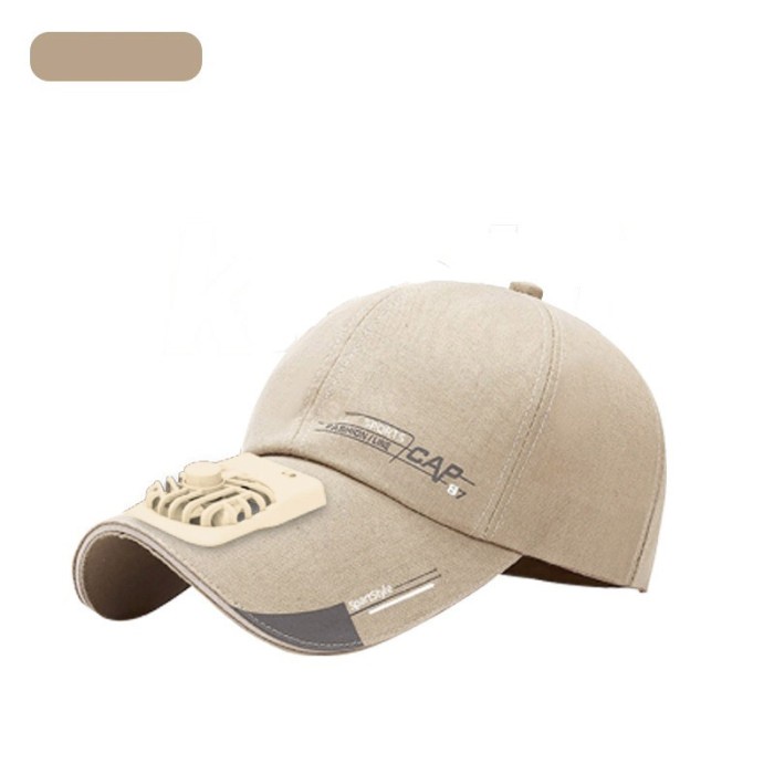 topi Tseloop-P60 Pria Dewasa Fashion Wanita Kipas Angin - CREAM Z5O5 PREMIUM topi cewe topi wanita h