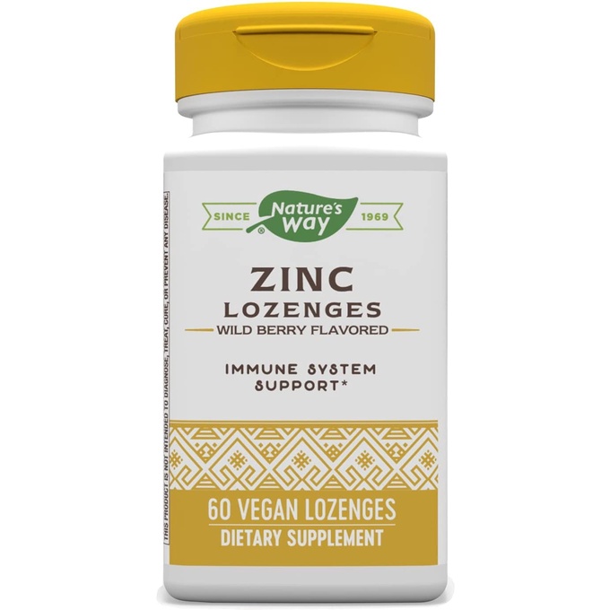 NATURE'S WAY Zinc Lozenges, 60 Vegan Lozenges