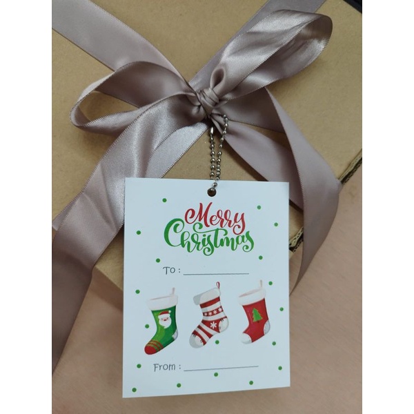 

kartu tag hampers natal christmas socks 12 pcs