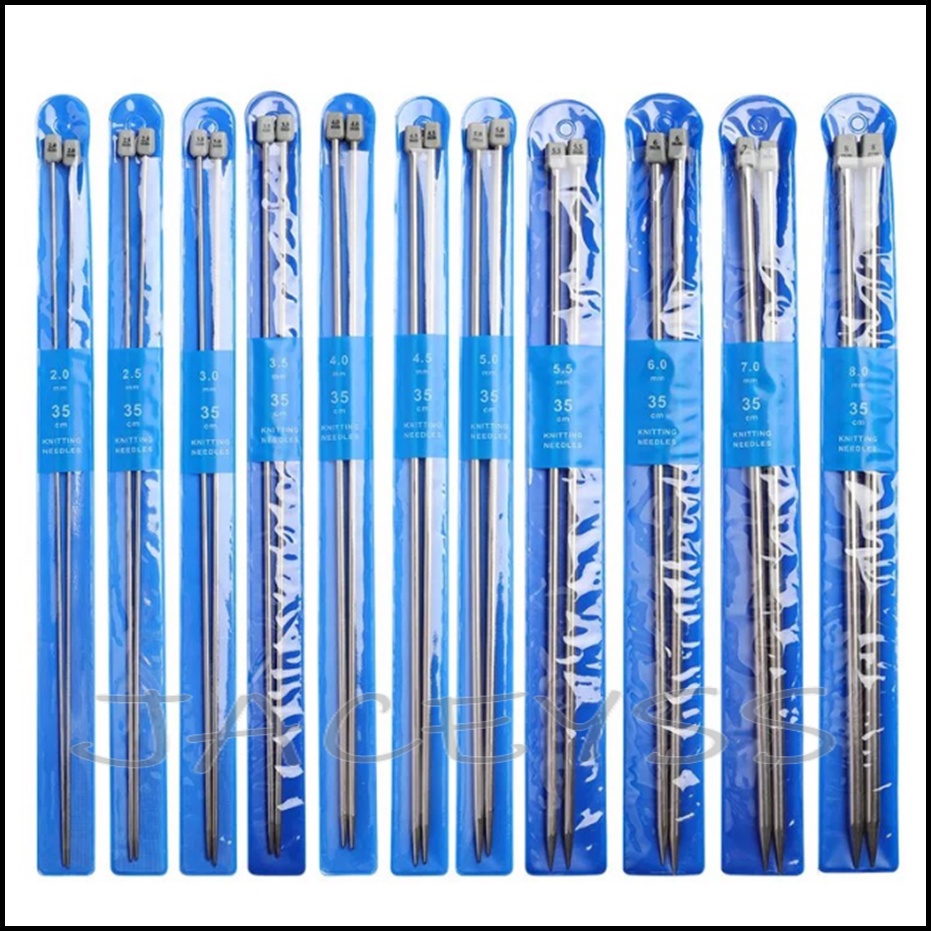 knitting needle set jarum rajut knit besi aluminium single pointed SPN