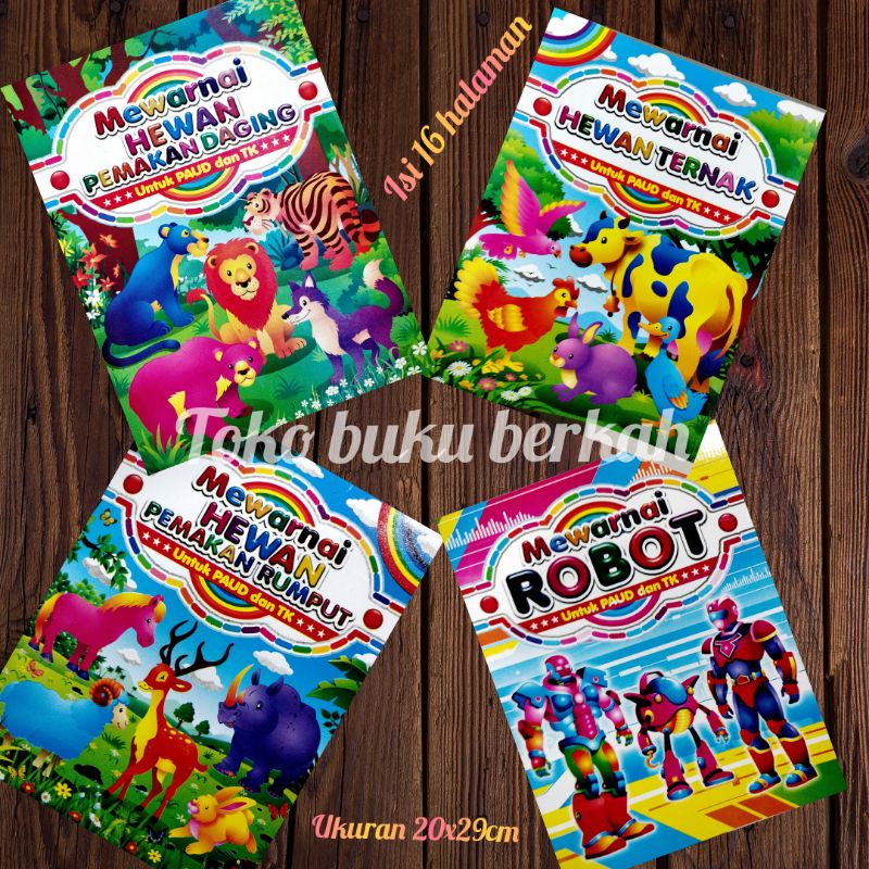 buku mewarnai anak 16 halaman full colour 20x29cm