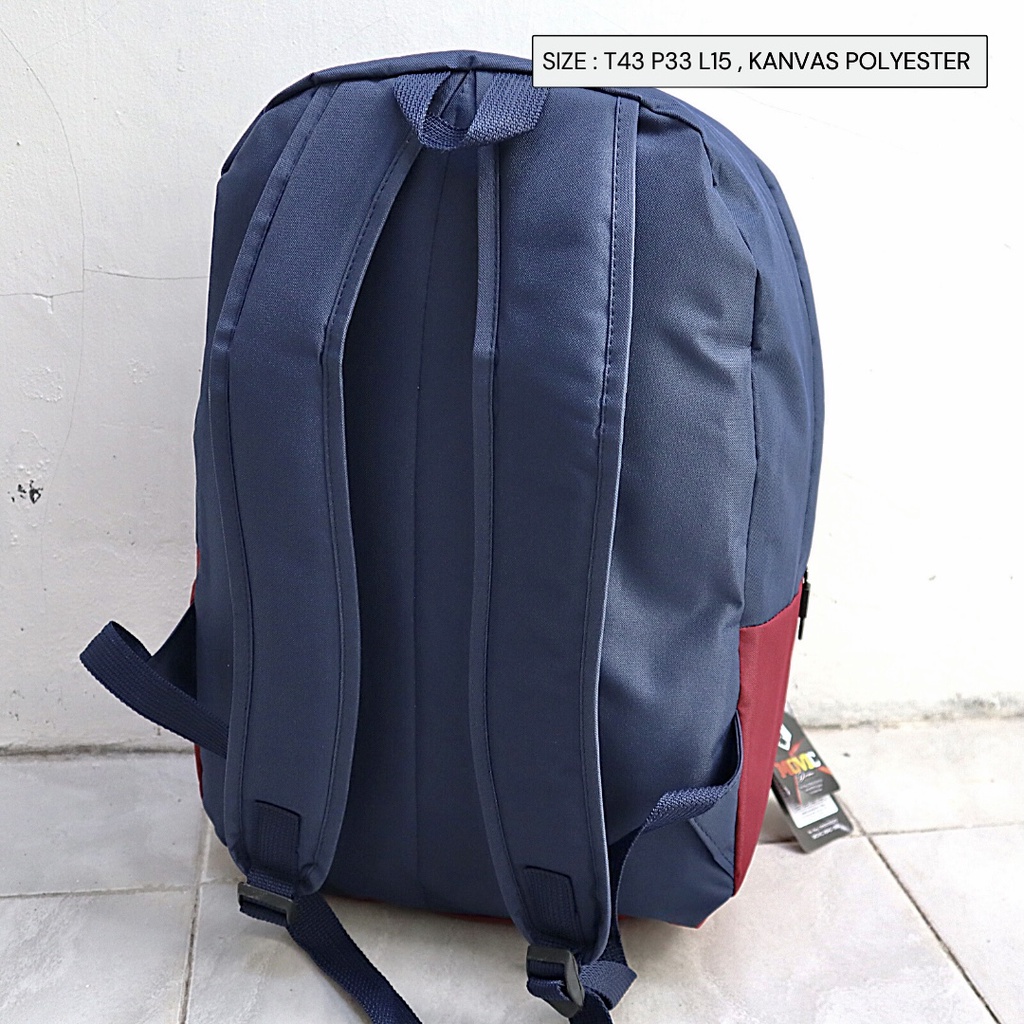 MODEL BARU PUNGGUNG !! Tas Ransel Cowok / Wanita Kuliah Sekolah Kombinasi 2 Warna Lokal UKM Indonesia