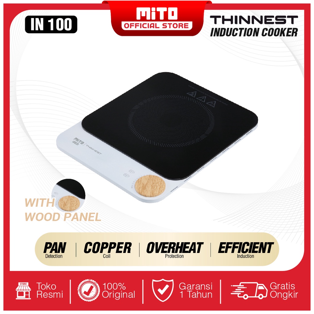 MITO Kompor Induksi Super Tipis Induction Cooker IN100 - White