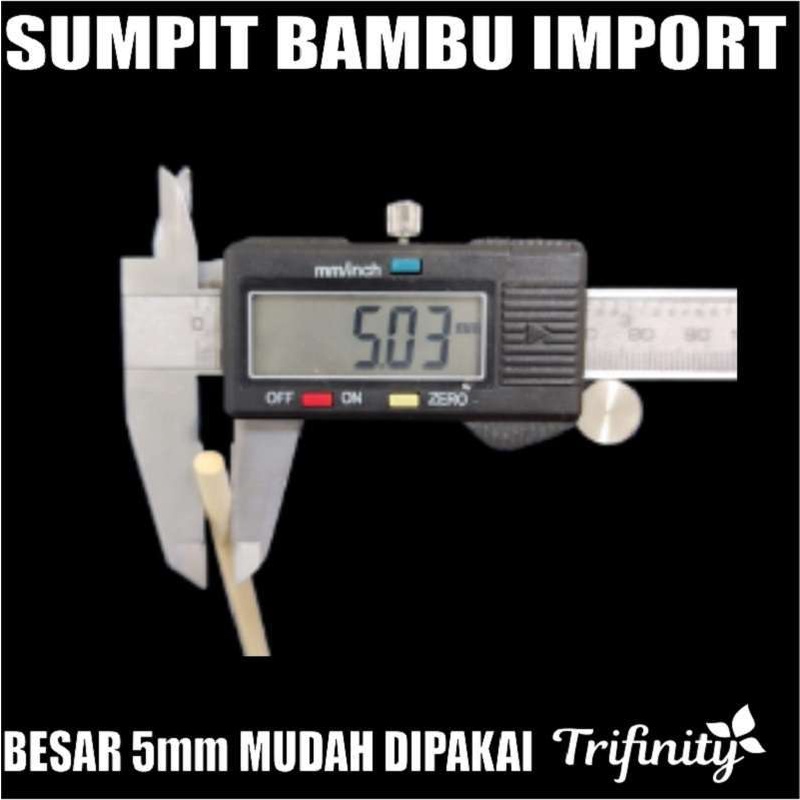 Sumpit Bambu Trifinity + Tusuk Gigi Higienis + Tusuk Sate Bambu Per Pack Var